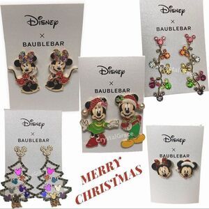 Disney x Baublebar Holiday Mickey Minnie Christmas Earrings Tree Santa Lights